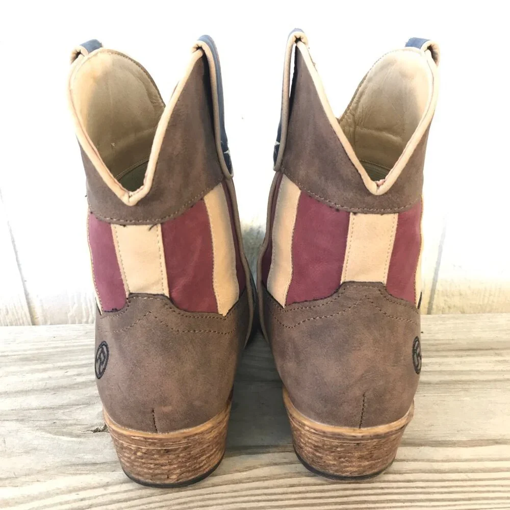 Roper Stars n Stripes Womens Western Ankle Boots 9.5 09-021-1567-2117